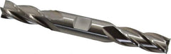 Cleveland - 9/16", 1-3/8" LOC, 5/8" Shank Diam, 5" OAL, 4 Flute, High Speed Steel Square End Mill - Double End, Uncoated, Spiral Flute, 30° Helix, Centercutting, Right Hand Cut, Right Hand Flute, Series HD-4C - Industrial Tool & Supply