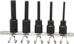 Proto - 5 Piece 3/8" Drive Metric Impact Hex Bit Socket Set - 4 to 10mm Hex - Industrial Tool & Supply