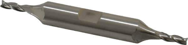 Cleveland - 1/8", 3/8" LOC, 3/8" Shank Diam, 3-1/16" OAL, 3 Flute, High Speed Steel Square End Mill - Double End, Uncoated, Spiral Flute, 30° Helix, Centercutting, Right Hand Cut, Right Hand Flute, Series HD-3 - Industrial Tool & Supply