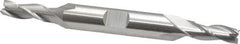 Cleveland - 1/4", 5/8" LOC, 3/8" Shank Diam, 3-3/8" OAL, 3 Flute, High Speed Steel Square End Mill - Double End, Uncoated, Spiral Flute, 30° Helix, Centercutting, Right Hand Cut, Right Hand Flute, Series HD-3 - Industrial Tool & Supply