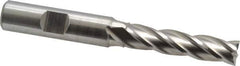 Cleveland - 13/32", 1-3/4" LOC, 1/2" Shank Diam, 3-3/4" OAL, 4 Flute, High Speed Steel Square End Mill - Single End, Uncoated, Spiral Flute, 30° Helix, Centercutting, Right Hand Cut, Right Hand Flute, Series HG-4C - Industrial Tool & Supply