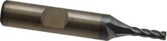 Cleveland - 1/8", 3/8" LOC, 3/8" Shank Diam, 2-5/16" OAL, 4 Flute, Powdered Metal Square End Mill - Single End, TiCN Finish, Spiral Flute, 37° Helix, Centercutting, Right Hand Cut, Right Hand Flute, Series PM-4 - Industrial Tool & Supply