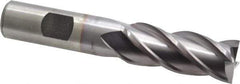 Cleveland - 11/16", 1-5/8" LOC, 5/8" Shank Diam, 3-3/4" OAL, 4 Flute, Powdered Metal Square End Mill - Single End, TiCN Finish, Spiral Flute, 37° Helix, Centercutting, Right Hand Cut, Right Hand Flute, Series PM-4 - Industrial Tool & Supply