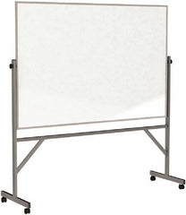 Ghent - 78" High x 77" Wide Reversible Dry Erase Board - Porcelain, 20" Deep, Includes Eraser & 4 Markers - Industrial Tool & Supply