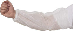 PRO-SAFE - Size L, White Polypropylene Disposable Sleeve - 18" Long Sleeve, Elastic Opening at Both Ends - Industrial Tool & Supply