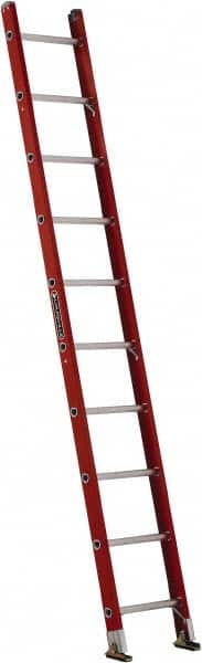 Louisville - 10' High, Type IA Rating, Fiberglass Single Ladder - Industrial Tool & Supply