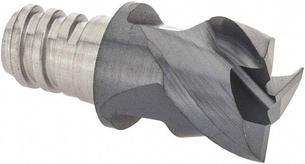 Iscar - MM EC Grade IC908 Carbide End Milling Tip Insert - TiAlN Finish, 3 Flutes, 5/16" Cutting Diam, 0.2" Depth of Cut, 0.39" Extension, 45° Helix - Industrial Tool & Supply