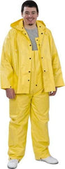 MCR Safety - Size M, Yellow, Rain Three Piece Suit - 52" Chest, Detachable Hood, Take Up Snaps Ankle, Take Up Snaps Wrist - Industrial Tool & Supply