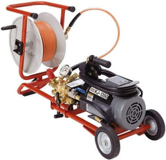Ridgid - Electric Jet Battery Drain Cleaning Machine - For 1-1/4" to 4" Pipe, 3/16" x 100' Cable - Industrial Tool & Supply
