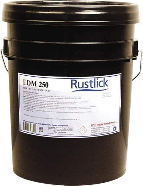Rustlick - Rustlick EDM-250, 5 Gal Pail EDM/Dielectric Fluid - Straight Oil, For Electric Discharge Machining - Industrial Tool & Supply