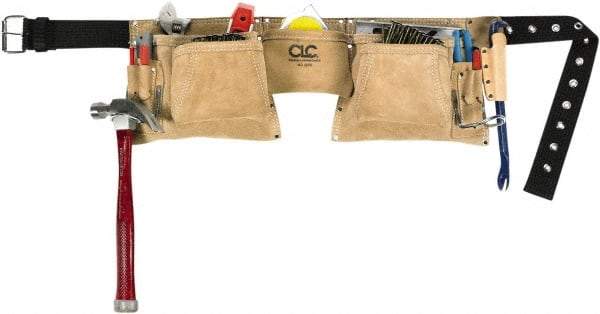 CLC - 29 to 49" Waist Apron - 12 Pocket, Tan, Leather - Industrial Tool & Supply