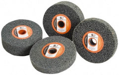Standard Abrasives - 3" Diam, 1/4" Face Width, 1/4" Center Hole, Medium Grade, Silicon Carbide Deburring Wheel - Unitized, Soft Density 5 Grade, 12,000 RPM - Industrial Tool & Supply