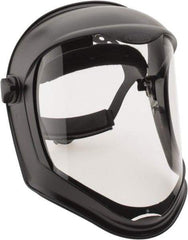 Uvex - Acrylonitrile Butadiene Styrene (ABS) Black Ratchet Adjustment, Face Shield & Headgear Set - 14-1/4" Wide x 9-3/8" High, Anti-Fog, Clear Window - Industrial Tool & Supply