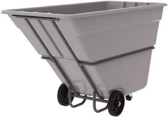 Akro-Mils - 2,000 Lb Load Capacity, 1 1/2 Cu Yd, Plastic Tilt Truck - 39" Wide x 85" Long x 51" High, Gray - Industrial Tool & Supply