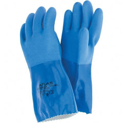 SHOWA - 22 mil Thick, Chemical Resistant Gloves - SZ10 PVC DIP BLU 1/PR SEAMLESS KEVLAR GLOVES - Industrial Tool & Supply