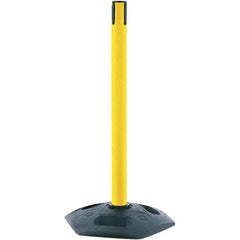 Tensator - 5" High x 90" Long x 2" Wide Barrier Replacement Cassette - Plastic, Black Powder Finish, Black/Yellow, Use with Tensabarrier - Industrial Tool & Supply