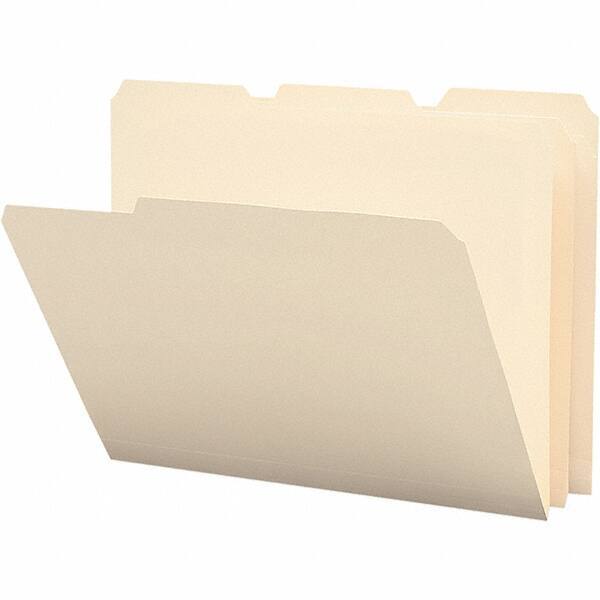 SMEAD - 11-5/8 x 9-1/2", Letter Size, Manila, File Folders with Top Tab - Assorted Tab Cut Location - Industrial Tool & Supply