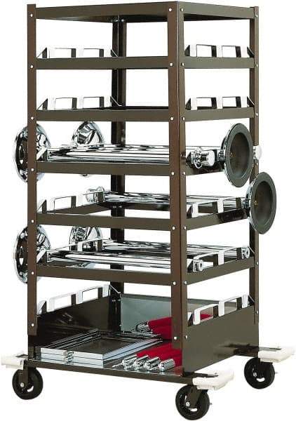 Tensator - 450 Lb Capacity, 32" Wide x 32" Long x 72" High Storage Rack Cart - 6 Shelf, Steel, Rubber Casters - Industrial Tool & Supply