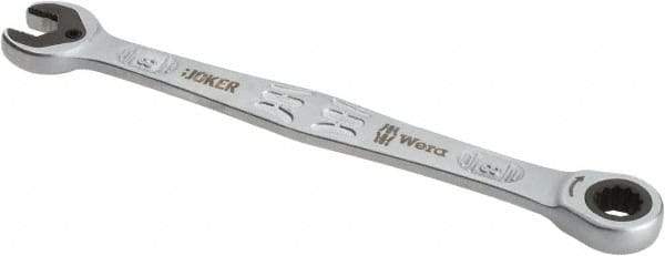 Wera - 8mm 12 Point Combination Wrench - 5-11/16" OAL, Chrome Molybdenum Steel, Satin Finish - Industrial Tool & Supply
