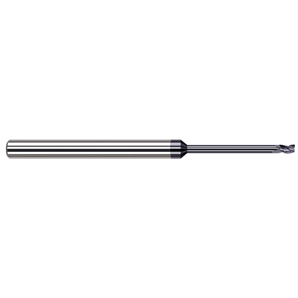 Square End Mill: 7/64'' Dia, 0.163'' LOC, 1/8'' Shank Dia, 3'' OAL, 3 Flutes, Solid Carbide Single End, AlTiN Finish, 30 ° Helix, Centercutting, RH Cut, RH Flute