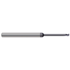 Square End Mill: 7/64'' Dia, 0.163'' LOC, 1/8'' Shank Dia, 3'' OAL, 3 Flutes, Solid Carbide Single End, AlTiN Finish, 30 ° Helix, Centercutting, RH Cut, RH Flute