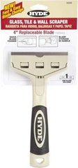 Hyde Tools - Stiff Carbon Steel 1-Edge Scraper - 4" Blade Width x 4" Blade Length, Plastic Handle - Industrial Tool & Supply