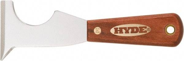 Hyde Tools - Stiff High Carbon Steel Chisel Scraper - 2-1/2" Blade Width x 2-1/2" Blade Length, Hardwood Handle - Industrial Tool & Supply