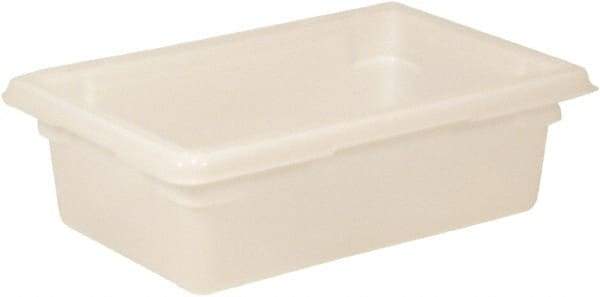 Rubbermaid - Rectangular, White Polyethylene Food Tote Box - 6" High x 12" Wide x 18" Long, with Snap-On Lid - Industrial Tool & Supply