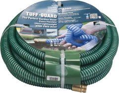 JGB Enterprises - 50' Long Garden Hose - 5/8" Diam, 5/8" GHT, Polypropylene, 100 psi, Hot Water Compatible, All Season, Green - Industrial Tool & Supply