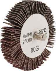 Tru-Maxx - 2-1/2" Diam x 1/2" Face Width, Medium Aluminum Oxide Coated Mounted Flap Wheel - 1/4-20 Threaded Mount, 60 Grit, 25,000 Max RPM - Industrial Tool & Supply
