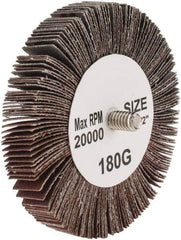 Tru-Maxx - 3" Diam x 1/2" Face Width, Very Fine Aluminum Oxide Coated Mounted Flap Wheel - 1/4-20 Threaded Mount, 180 Grit, 20,000 Max RPM - Industrial Tool & Supply