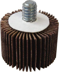 Tru-Maxx - 1-1/2" Diam x 1" Face Width, Fine Aluminum Oxide Coated Mounted Flap Wheel - 1/4-20 Threaded Mount, 120 Grit, 30,000 Max RPM - Industrial Tool & Supply