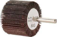 Tru-Maxx - 2" Diam x 1-1/2" Face Width, Medium Aluminum Oxide Coated Mounted Flap Wheel - 1/4" Shank Mount, 80 Grit, 25,000 Max RPM - Industrial Tool & Supply
