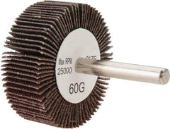 Tru-Maxx - 2" Diam x 3/4" Face Width, Medium Aluminum Oxide Coated Mounted Flap Wheel - 1/4" Shank Mount, 60 Grit, 25,000 Max RPM - Industrial Tool & Supply