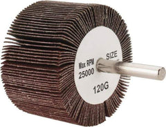 Tru-Maxx - 2-1/2" Diam x 1-1/2" Face Width, Fine Aluminum Oxide Coated Mounted Flap Wheel - 1/4" Shank Mount, 120 Grit, 25,000 Max RPM - Industrial Tool & Supply