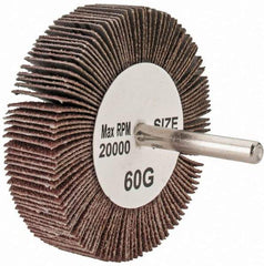 Tru-Maxx - 3" Diam x 3/4" Face Width, Medium Aluminum Oxide Coated Mounted Flap Wheel - 1/4" Shank Mount, 60 Grit, 20,000 Max RPM - Industrial Tool & Supply