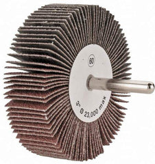 Tru-Maxx - 3" Diam x 1" Face Width, Medium Aluminum Oxide Coated Mounted Flap Wheel - 1/4" Shank Mount, 60 Grit, 20,000 Max RPM - Industrial Tool & Supply