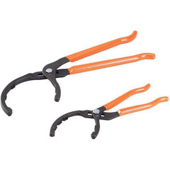 2 Pc Metal/Rubber Adjustable Oil Filter Plier 2-1/4 to 5″ Max Diam, For Most Vehicles