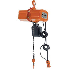 Vestil - 1/2 Ton Capacity, 17 FPM Lift Speed, 110 Volt, Electric Chain Hoist - 1.08 Output hp, 15' Max Lift - Industrial Tool & Supply