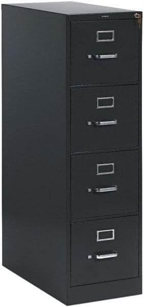 Hon - 15" Wide x 52" High x 26-1/2" Deep, 4 Drawer Vertical File with Lock - Steel, Charcoal - Industrial Tool & Supply