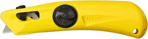 PHC - Springback Utility Knife - 1-5/8" Blade, Yellow Plastic Handle, 1 Blade Included - Industrial Tool & Supply