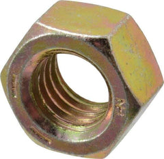 Value Collection - 1/2-13 UNC Steel Right Hand Hex Nut - 3/4" Across Flats, 7/16" High, Zinc Yellow Dichromate Finish - Industrial Tool & Supply
