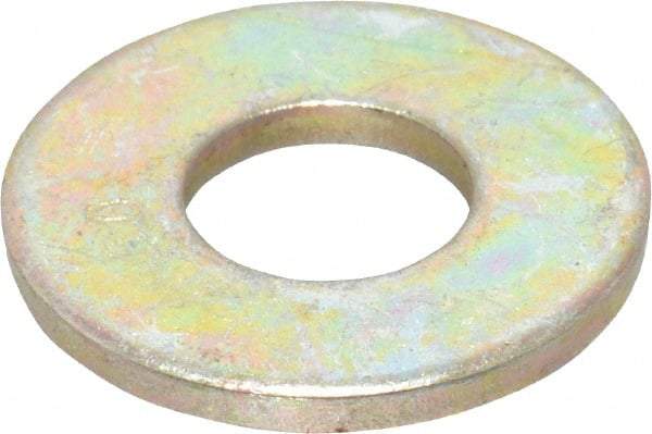 Value Collection - 5/16" Screw, Grade SAE 1035-1050 Alloy Steel USS Flat Washer - 0.37" ID x 0.905" OD, 0.104" Thick, Zinc Yellow Dichromate Finish - Industrial Tool & Supply