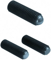 Gibraltar - 35mm OAL, Steel, Headless Ridged Flat Face Ball End Clamping Screw - 4,496 Lb Max Load, 7mm Ball Diam - Industrial Tool & Supply
