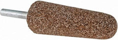 Norton - 1" Head Diam x 2-3/4" Thickness, A3, Tree End, Aluminum Oxide Mounted Point - Brown, Very Coarse Grade, 36 Grit, 15,530 RPM - Industrial Tool & Supply