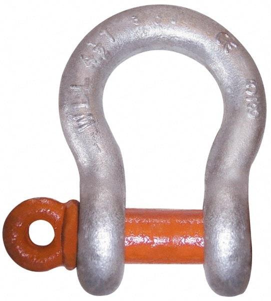 CM - 3/4" Nominal Chain Size, 6.5 Ton Carbon Steel Screw Anchor Shackle - 31/32" Diam, 7/8" Pin Diam, 1-1/4" Wide Inside Jaw, 1-3/4" Inside Width - Industrial Tool & Supply