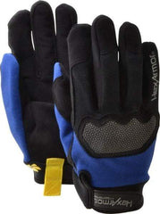 HexArmor - Size M (8), ANSI Cut Lvl A6, Puncture Lvl 3, Synthetic Leather Cut & Puncture Resistant Gloves - Hook & Loop Cuff, Black/Blue, Paired - Industrial Tool & Supply