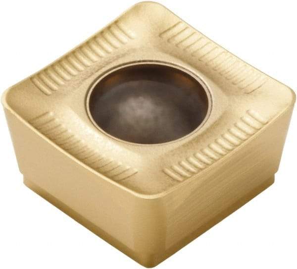 Seco - SCET120612 ME10 Grade F40M Carbide Milling Insert - TiAlN/TiN Finish, 1/4" Thick, 1/2" Inscribed Circle, 0.047" Corner Radius - Industrial Tool & Supply