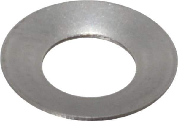 Gardner Spring - #12 Bolt, 0.22" ID, Grade 302 Stainless Steel, Belleville Disc Spring - 7/16" OD, 0.031" High, 0.016" Thick - Industrial Tool & Supply