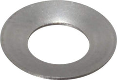 Gardner Spring - #12 Bolt, 0.22" ID, Grade 302 Stainless Steel, Belleville Disc Spring - 7/16" OD, 0.031" High, 0.016" Thick - Industrial Tool & Supply